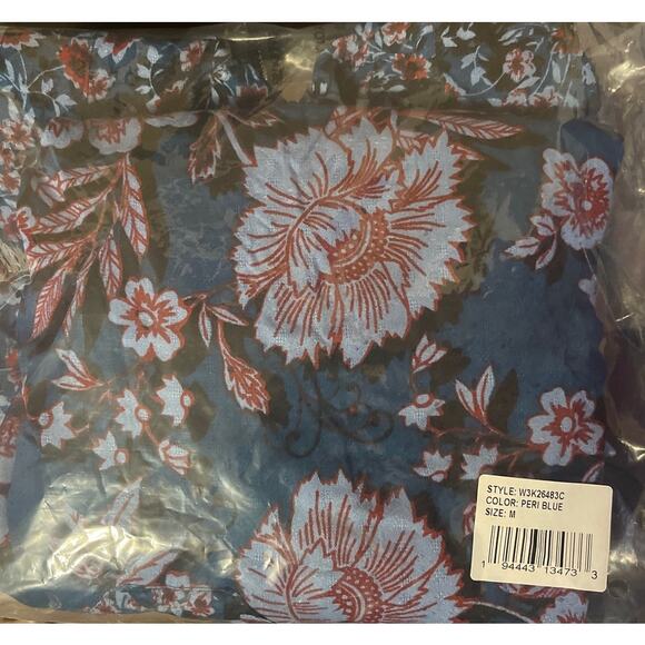 BAND OF THE FREE BOG JOSIE SAPPHIRE MIXED PRINT LONG SLEEVE TOP‎ V-NECK M - Picture 6 of 8